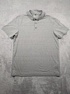 Nike Dri Fit Golf Polo Shirt Mens Large Gray Stretch Active Performance